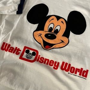Vintage 1970s Mickey Mouse Walt Disney World Ringer Tee